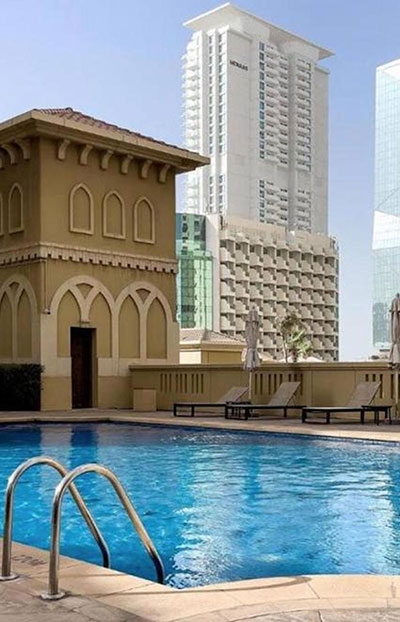 Pool Area of Urban Panda Skyview Hostel JBR